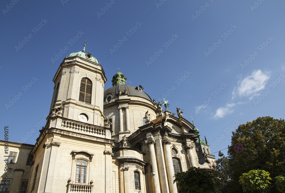 Dominican cathedral and monastery, Lviv, Ukraine. Baroque monument.