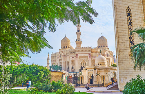 The garden of mosque complex, Alexandria, Egypt photo