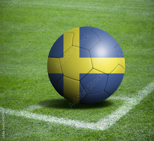 Soccer ball ball with the national flag of SWEDEN ball with stadium  