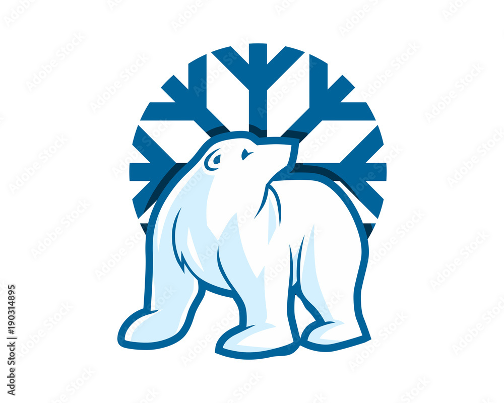 Naklejka premium winter bear grizzly polar beast animal fauna image vector icon logo silhouette