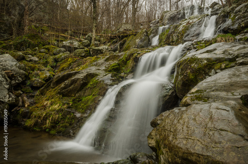 Fototapeta Naklejka Na Ścianę i Meble -  large multi step waterfall in rainy weather