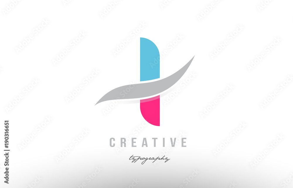 i blue pink modern alphabet letter logo icon design i blue pink modern alphabet letter logo icon design