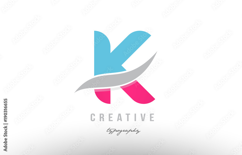 k blue pink modern alphabet letter logo icon design k blue pink modern alphabet letter logo icon design