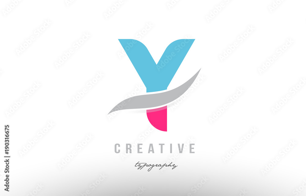y blue pink modern alphabet letter logo icon design y blue pink modern alphabet letter logo icon design