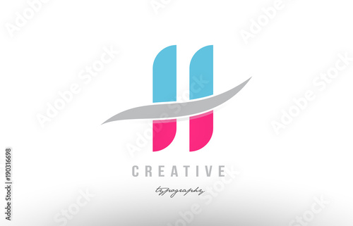 11 eleven blue pink modern number logo icon design