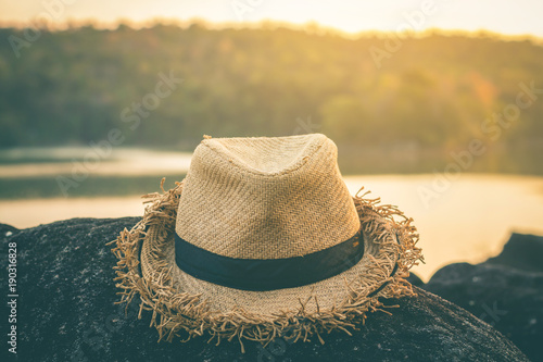 One hat in beautiful nature.