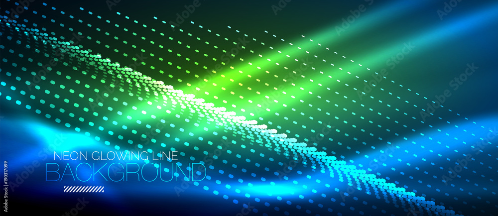 Neon smooth wave digital abstract background Neon smooth wave digital abstract background
