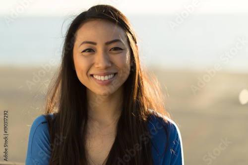 Obraz na plátně Young Asian woman smile face