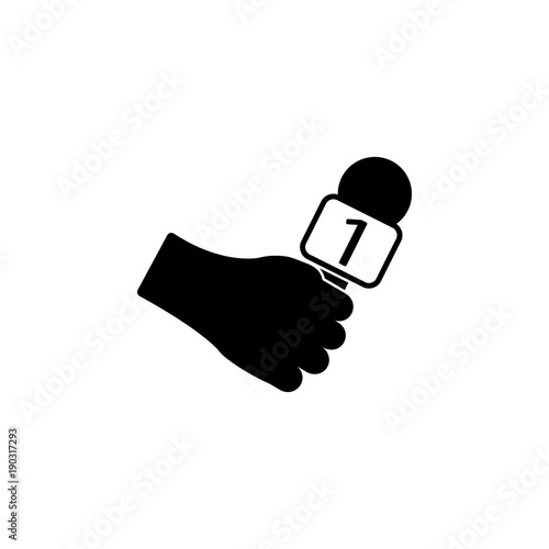 reporter's hand with a microphone icon. Elements of news and media streaming icon. Premium quality graphic design. Signs, symbols collection icon for websites, web design