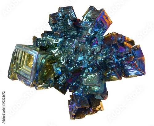 Bismuth Gemstone Isolated From Background