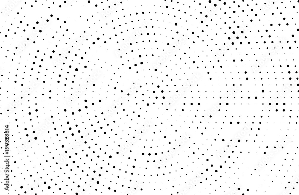 Abstract futuristic halftone pattern. Comic background. Dotted backdrop with circles, dots, small large scale.
