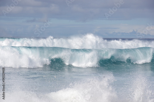 Surf and large waves. Spray. © Dmitry