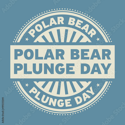Polar Bear Plunge Day rubber stamp