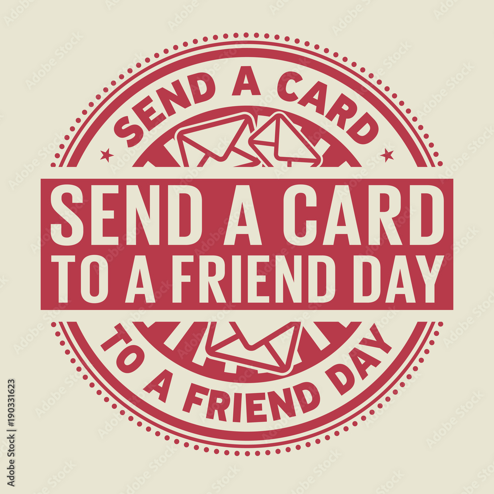 Send a Card to a Friend Day rubber stamp