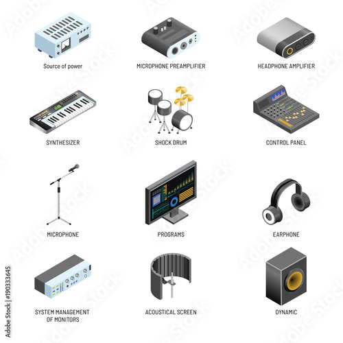 Communication devices and connection adapters or sound and video system controllers vector isolated icons