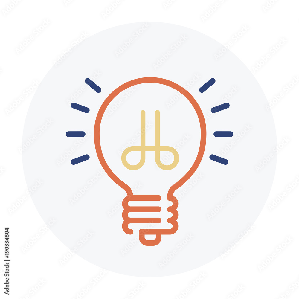 Light bulb flat icon on white background Light bulb flat icon on white background