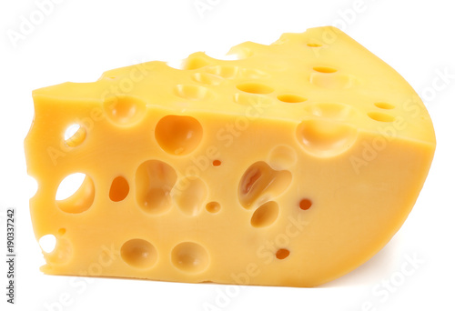 piece of cheese isolated on white background
