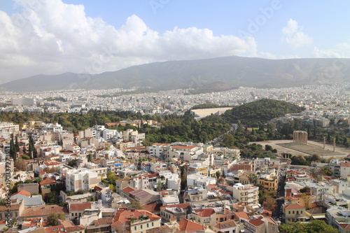 View from Acropolis to Panathenaic stadium, Acropolis, Athens, Greece