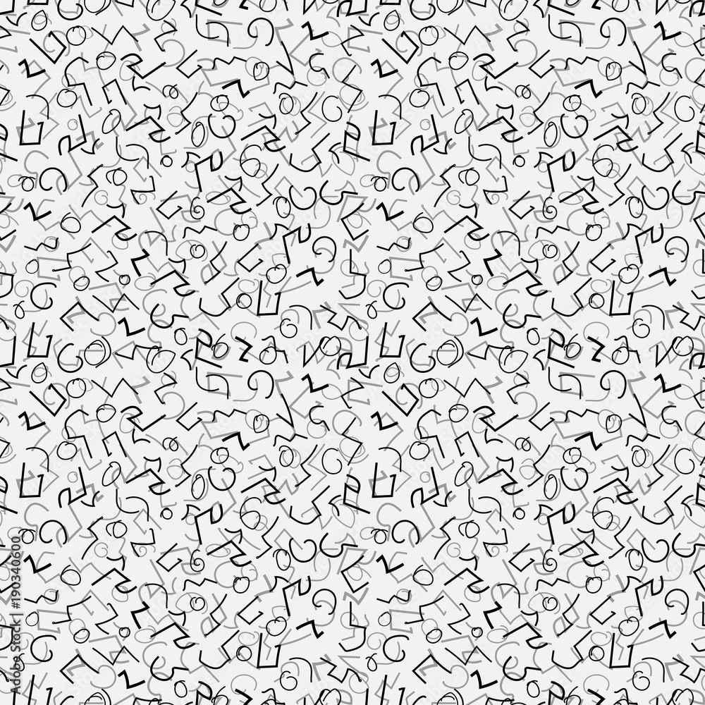 Seamless repeating pattern consisting of abstract hieroglyphs