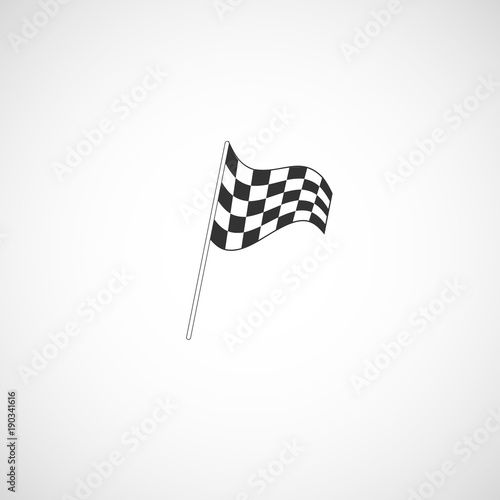 Finish flag icon. Checkered finish sign illustration