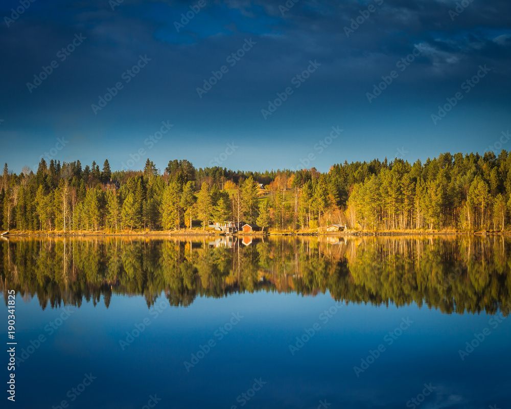 Swedish reflection on the lake