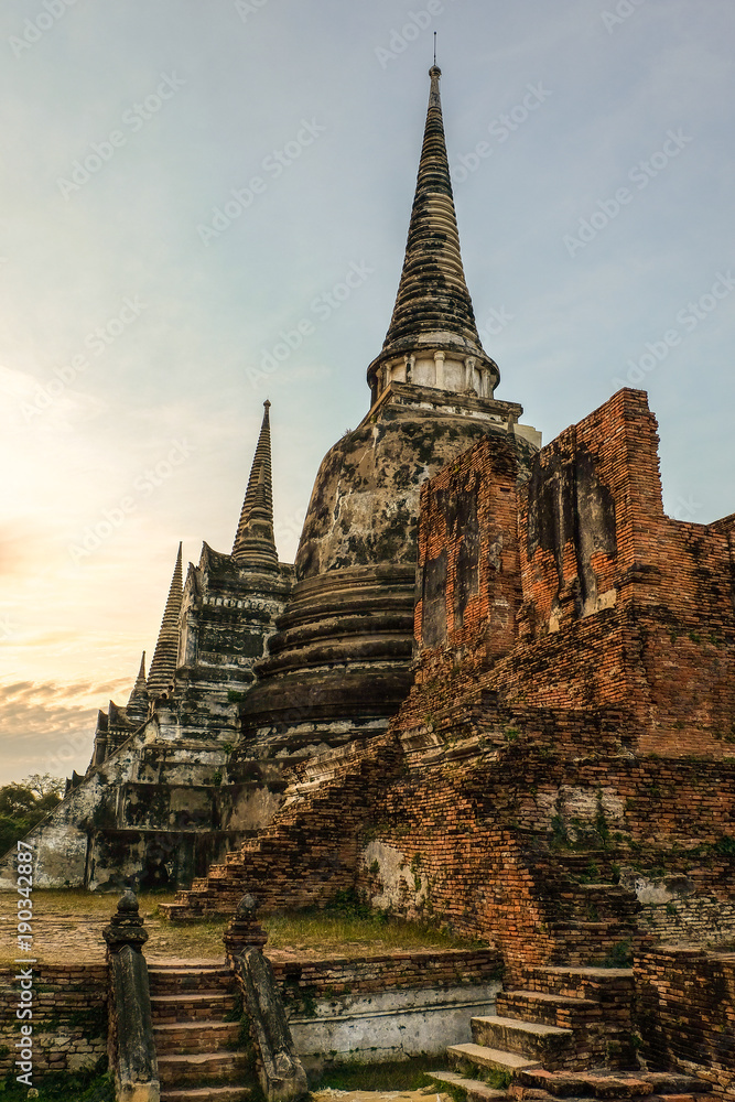 Fototapeta premium Ayutthaya historical park ancient kingdom wat Phra si sanphet