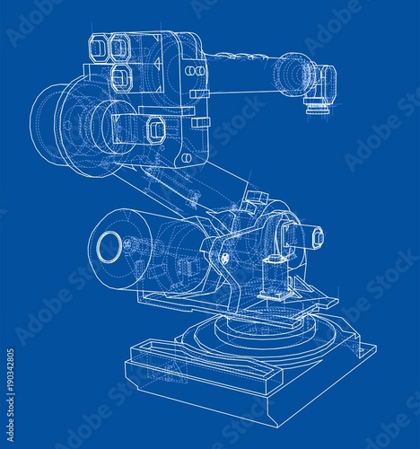 Industrial robot manipulator. Vector image