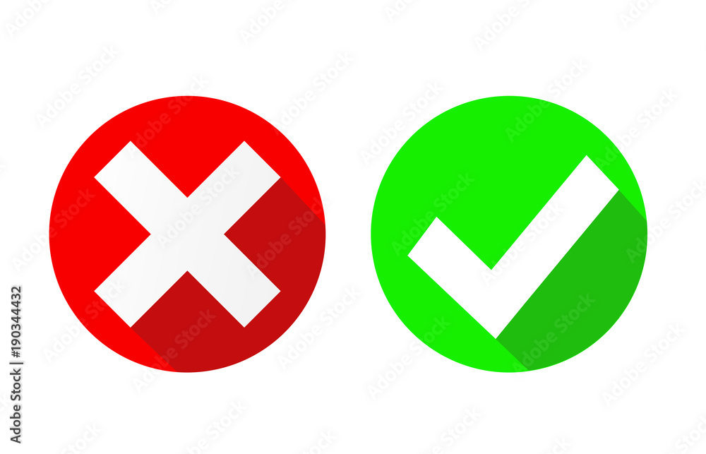 vector Yes and No check marks on circles, stock vector illustration vector Yes and No check marks on circles, stock vector illustration