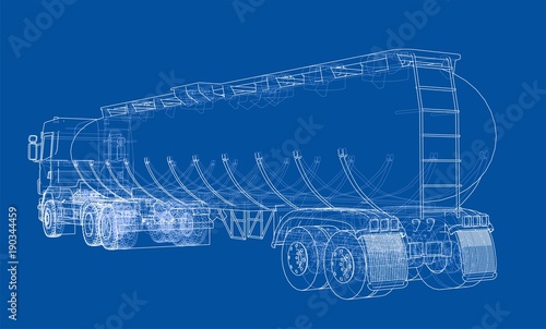 Oil truck sketch illustration