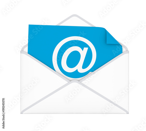 Envelope with Email Sign Isolated