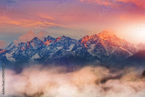 Fototapeta beautiful and colorful view of the Tatra mountains