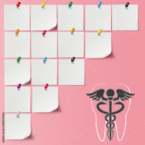 White Stickers Colored Pins Dentist Appointment