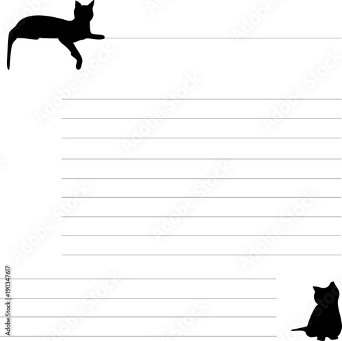 lined sheet with a cat