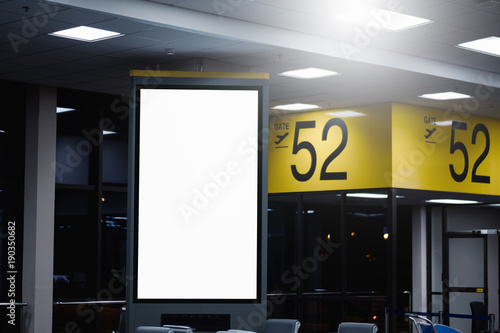 blank advertising billboard at airport.