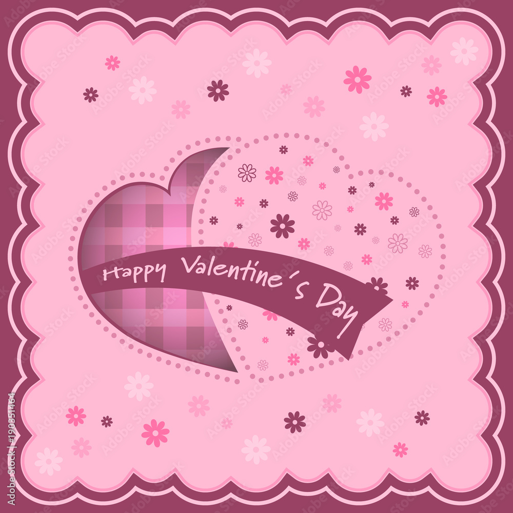 Valentine vector background with hearts and flowers inside. Valentine vector background with hearts and flowers inside.