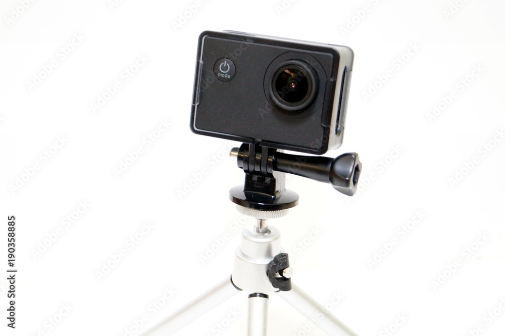 Action camera with tripod Action camera with tripod