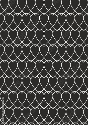 heart line vector seamles pattern