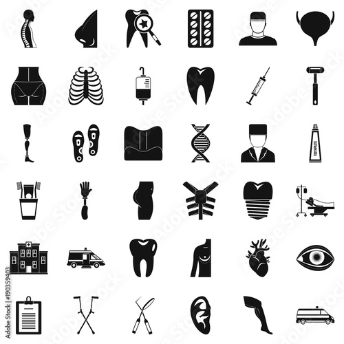 Doctor maintenance icons set, simple style