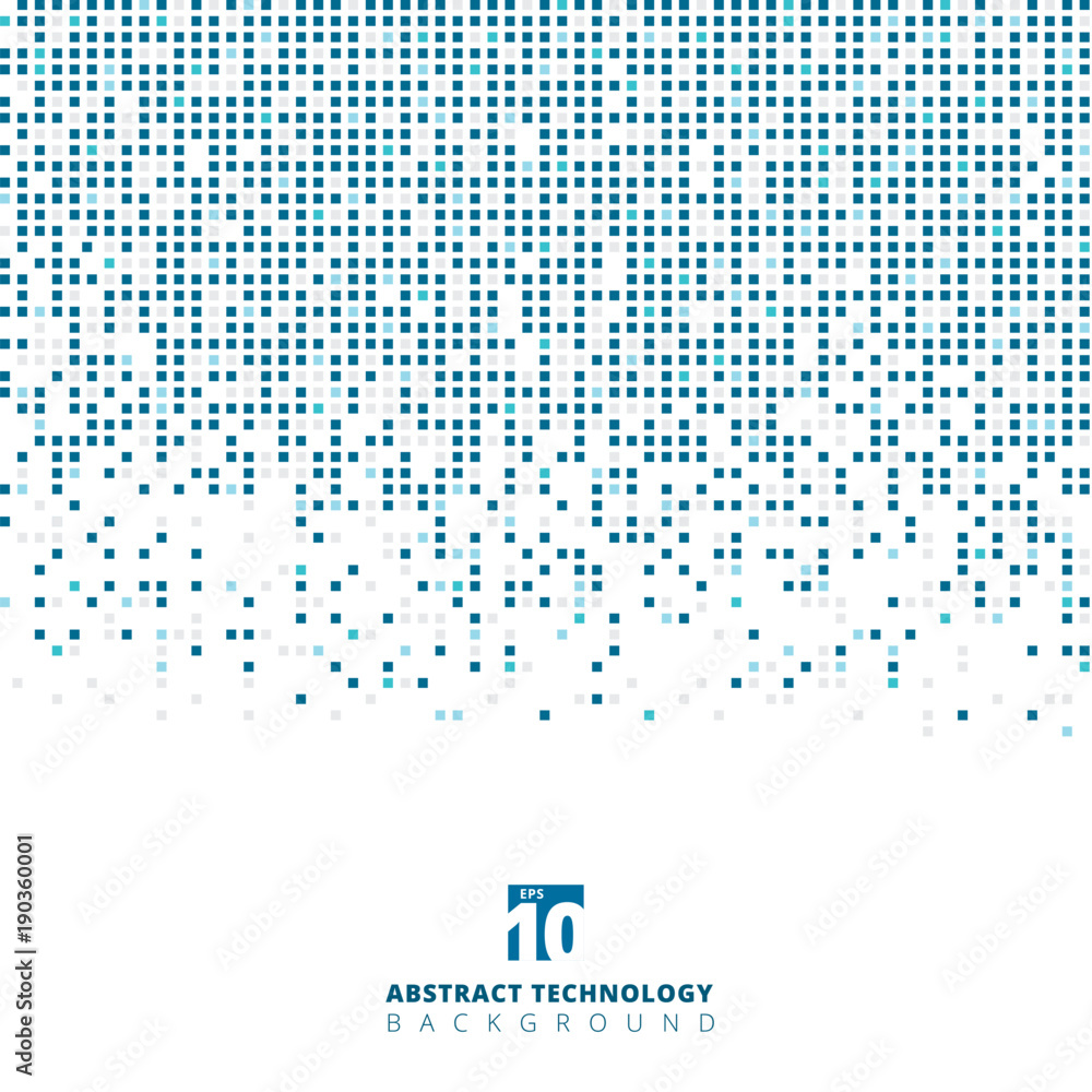 Naklejka premium Abstrakcjonistyczny błękitny koloru kwadrat geometryczny z kopii przestrzenią, technologia cyfrowa