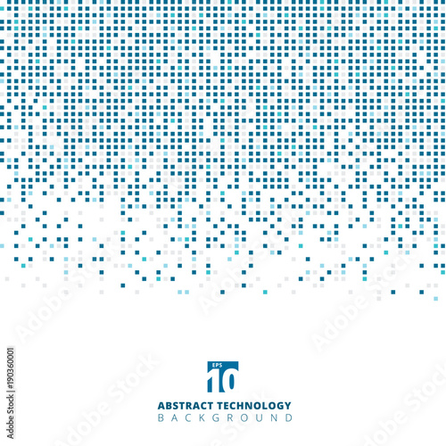  Abstract blue color square geometric with copy space, Technology digital