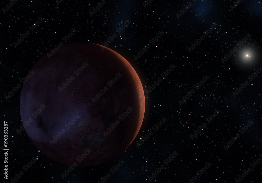Obraz premium Artwork of Sedna dwarf planet in the Kuiper belt