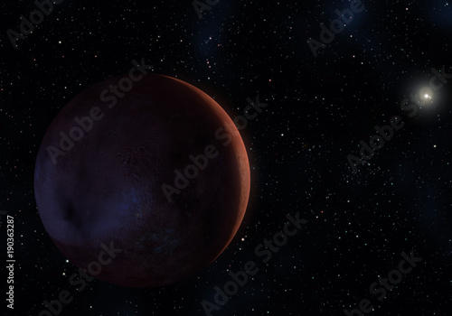 Artwork of Sedna dwarf planet in the Kuiper belt photo