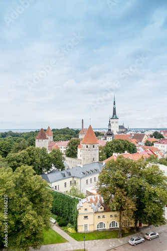 street view of downtown in Tallinn city  Estonia