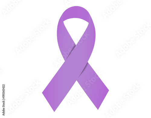 Lavender ribbon awareness for cancers . February 4th, world cancer day. Vector illustration