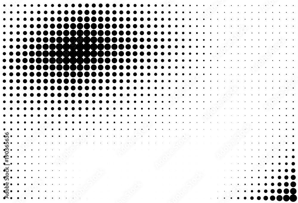 Abstract futuristic halftone pattern. Comic background. Dotted backdrop with circles, dots, point large scale.
