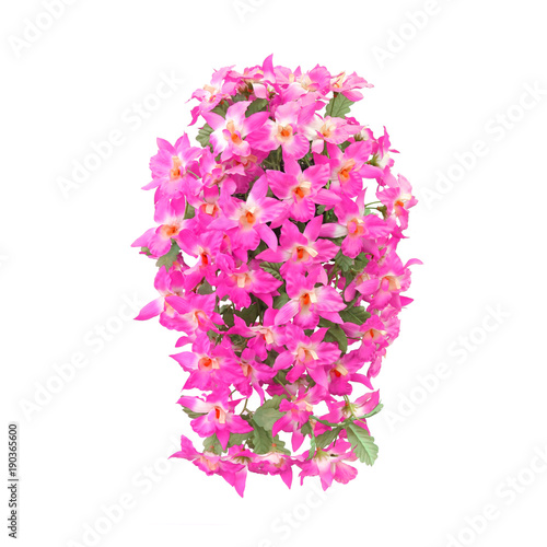 Plastic flowers bouquet  on white background