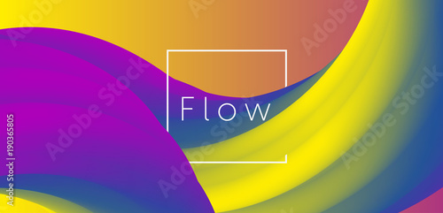 Modern gradient flow wave with colorful twisting shapes. Abstract 3d liquid fluid color shape,Trendy minimal design. Eps10 vector.
