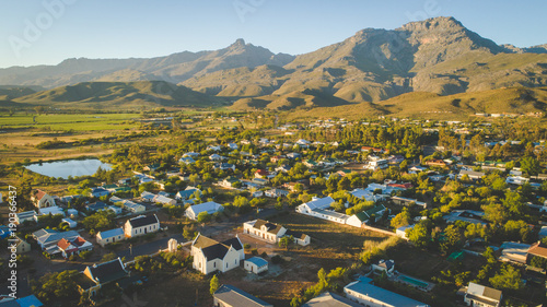 Aerial view over the small town of Ladysmith in the Western Cape of South Africa photo