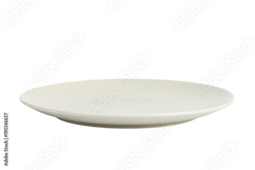 empty white plate isolated on white background photo