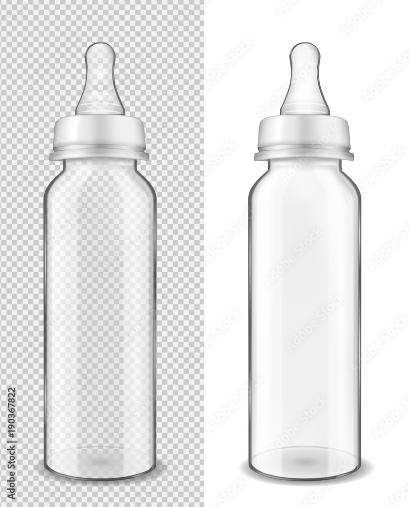 Glass baby bottle for milk